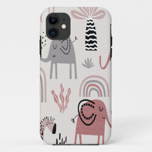 Case-Mate iPhone Case motif avec de mignons éléphants et girafes géant
