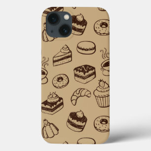 iPhone 13 Coque Motif avec des gâteaux, des desserts et la