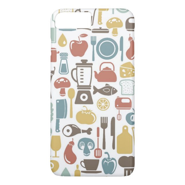 Coques Case-Mate iPhone Motif avec des icônes de cuisine (Dos)