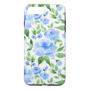 Case-Mate iPhone Case Motif avec fleurs d'aquarelle bleue