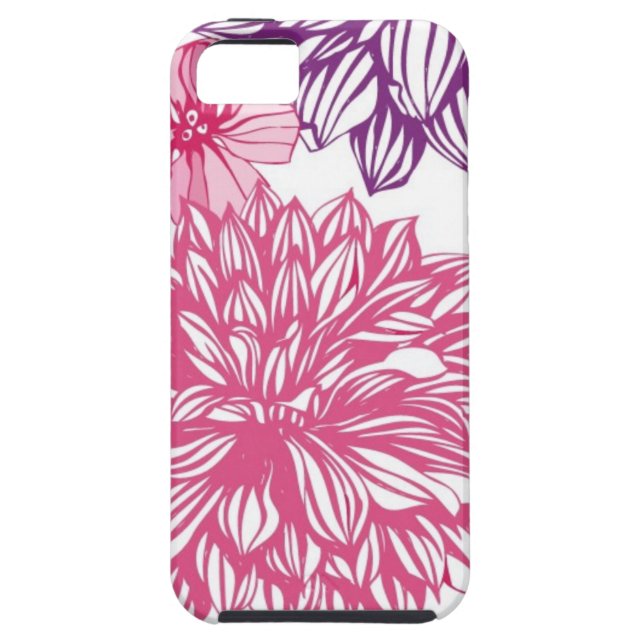 Coques Case-Mate iPhone Motif avec les asters et le dahlia roses (Dos)