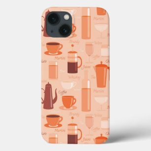 Etui iPhone 13 Motif avec les boissons et le texte