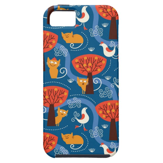 Coques Case-Mate iPhone motif avec les chats et les oiseaux mignons (Dos)