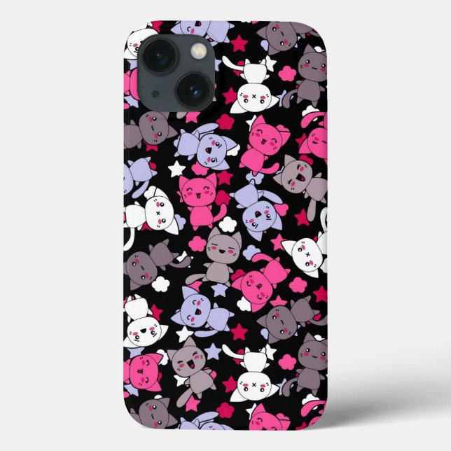Coques Case-Mate iPhone motif avec les chats mignons 3 de griffonnage de (Verso)