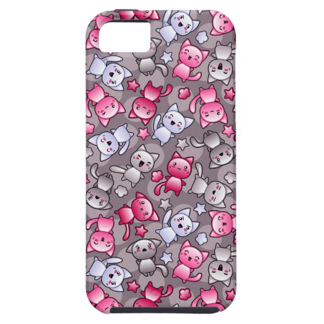Coques Case-Mate iPhone motif avec les chats mignons de griffonnage de (Dos)