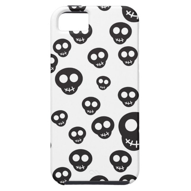 Coques Case-Mate iPhone Motif avec les crânes noirs sur le blanc (Dos)