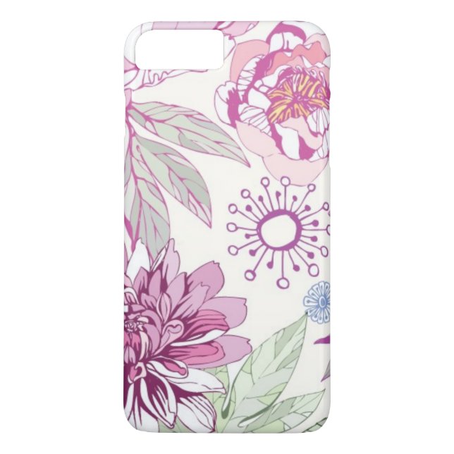 Coques Case-Mate iPhone Motif avec les fleurs roses (Dos)
