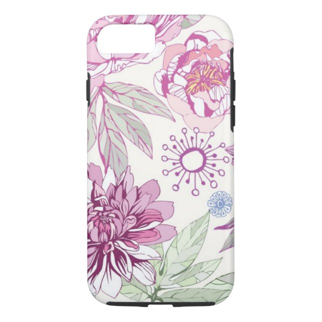 Coques Case-Mate iPhone Motif avec les fleurs roses (Dos)