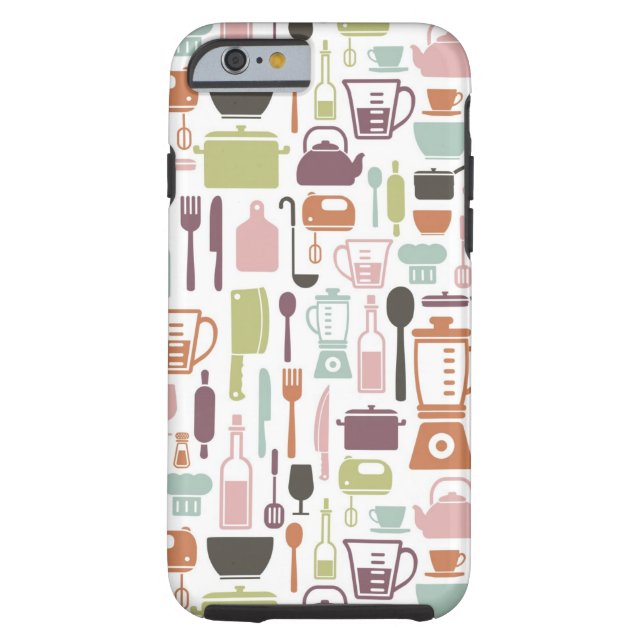 Coques Case-Mate iPhone Motif avec les icônes colorées de cuisine (Dos)