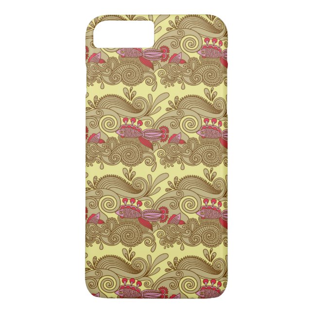 Coques Case-Mate iPhone Motif avec les poissons et la vague (Dos)