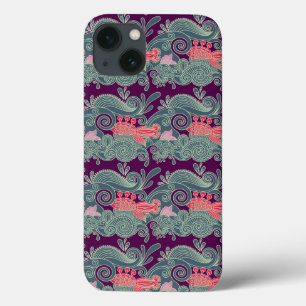 Etui iPhone Case-Mate Motif avec les poissons et la vague pourpre