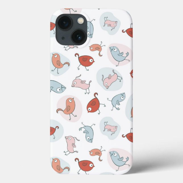 Coques Case-Mate iPhone motif avec oiseaux de caricature (Verso)