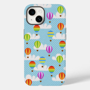 Coque Pour iPhone 14 Motif Ballons à air chaud de couleur mignonne