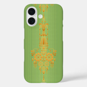 Coques iPhone 16 Motif baroque à fleurs avec bordure V2020