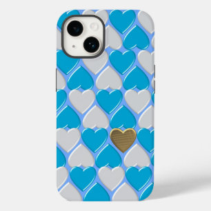 Coque Pour iPhone 14 Motif bavarois bleu et blanc.