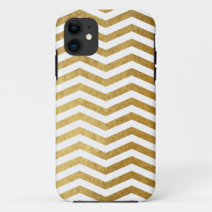 Coque Case-Mate Pour iPhone Motif blanc de Chevron d'or