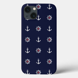 Coques Pour iPhone Motif blanc et bleu rouge d'Ancre