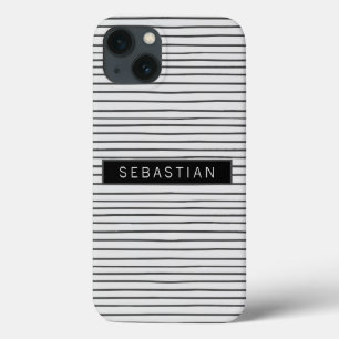 Case-Mate iPhone Case Motif blanc gris rayé personnalisé