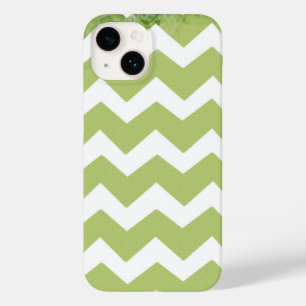 Coque Pour iPhone 14 Motif blanc vert Chevron