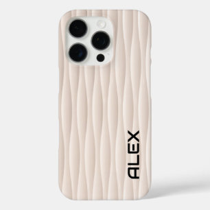 Coques iPhone 16 Pro Motif blanc Wavey - Conception abstraite minimalis