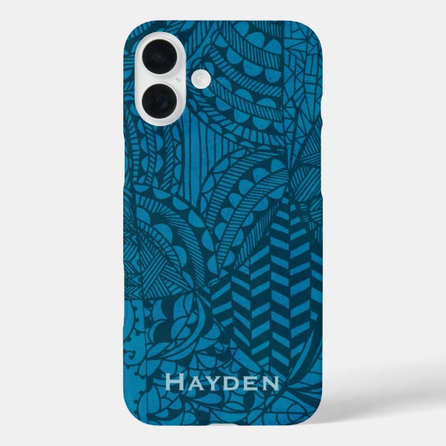 Coques Case-Mate iPhone Motif bleu Abstrait personnalisé (Verso)