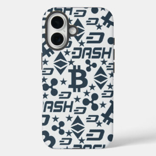 Coques iPhone 16 Motif bleu crypto-monnaie