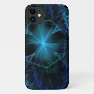 Coque iPhone 11 Motif bleu de fractale