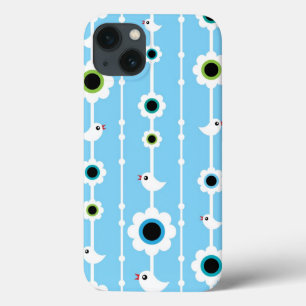 Etui iPhone Case-Mate motif bleu d'oiseau et de fleurs