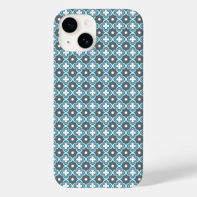 Coques Case-Mate iPhone Motif bleu et gris (Verso)