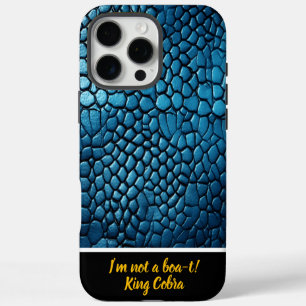 Coques iPhone 16 Pro Max Motif bleu serpent à la lumière douce