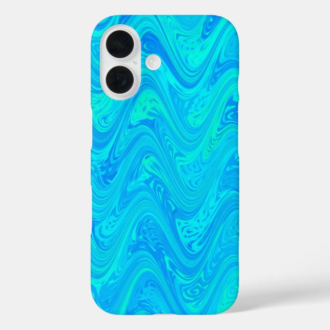 Coques Case-Mate iPhone Motif bleu vert marbré (Verso)