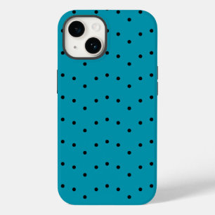 Coque Pour iPhone 14 Motif bleu vert Polka Dot