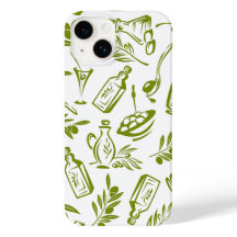 Motif botanique d'olive blanche verte méditerranée