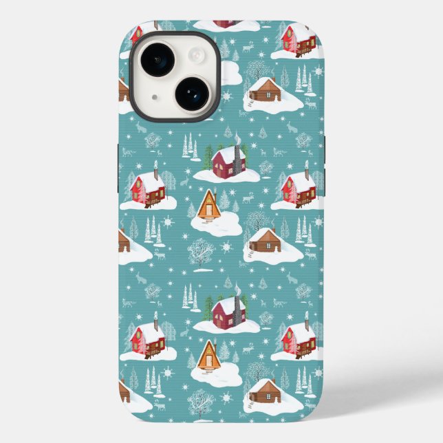 Coques Case-Mate iPhone Motif Cabane Cosy d'Hiver (Verso)