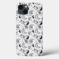 Motif cachemire noir et blanc – Art textile élégan
