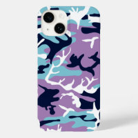 Motif Camo - Violet Marine Bleu Blanc