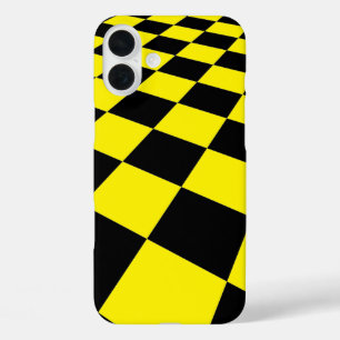 Coques iPhone 16 Plus Motif Carré noir et jaune