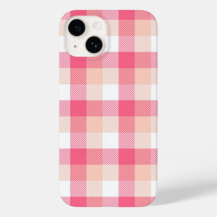 Coque Pour iPhone 14 Motif carreaux tartan rose