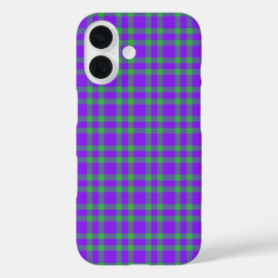 Coques iPhone 16 Motif carreaux vert et violet