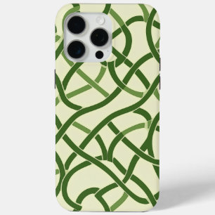 Coque iPhone 15 Pro Max ☘️ Motif Celtique Vert en Entrelacs 🍀