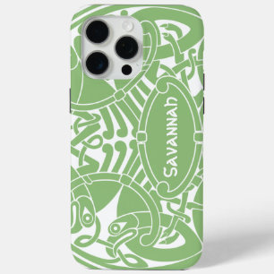 Coque iPhone 15 Pro Max Motif Cercle d'oiseaux celtique Personnalisé iPhon
