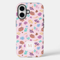 Motif Chat de Cheshire Floral Monogramme Rose