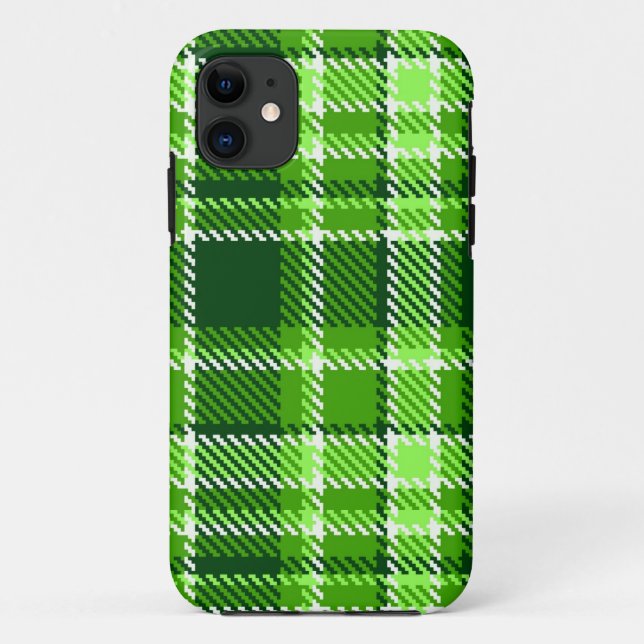 Coques Case-Mate iPhone Motif Checkered de couleur verte (Dos)