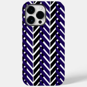 Coque Pour Pour iPhone 14 Pro Max Motif Chevron Moderne Bleu Blanc
