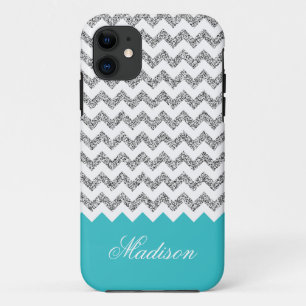 Coque Case-Mate Pour iPhone Motif Chevron Parties scintillant bleu turquoise