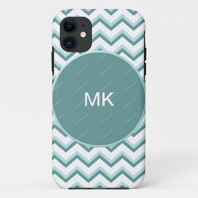 Coques Case-Mate iPhone Motif Chevron ZigZag dans Mint Green (Dos)