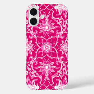 Coques iPhone 16 Plus Motif chinois Art nouveau - Fuchsia rose