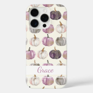Coques iPhone 16 Pro Motif Citrouille aquarelle avec nom