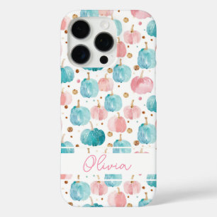 Coques iPhone 16 Pro Motif Citrouille aquarelle avec nom