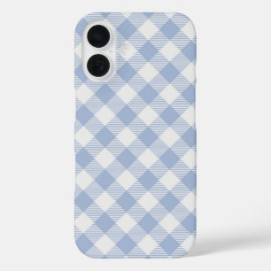 Coques iPhone 16 Motif classique En vichy bleu coché